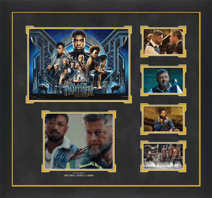 Black Panther Photograph Signed by Michael B Jordan & Andy Serkis - Memorabilia Framers Shop